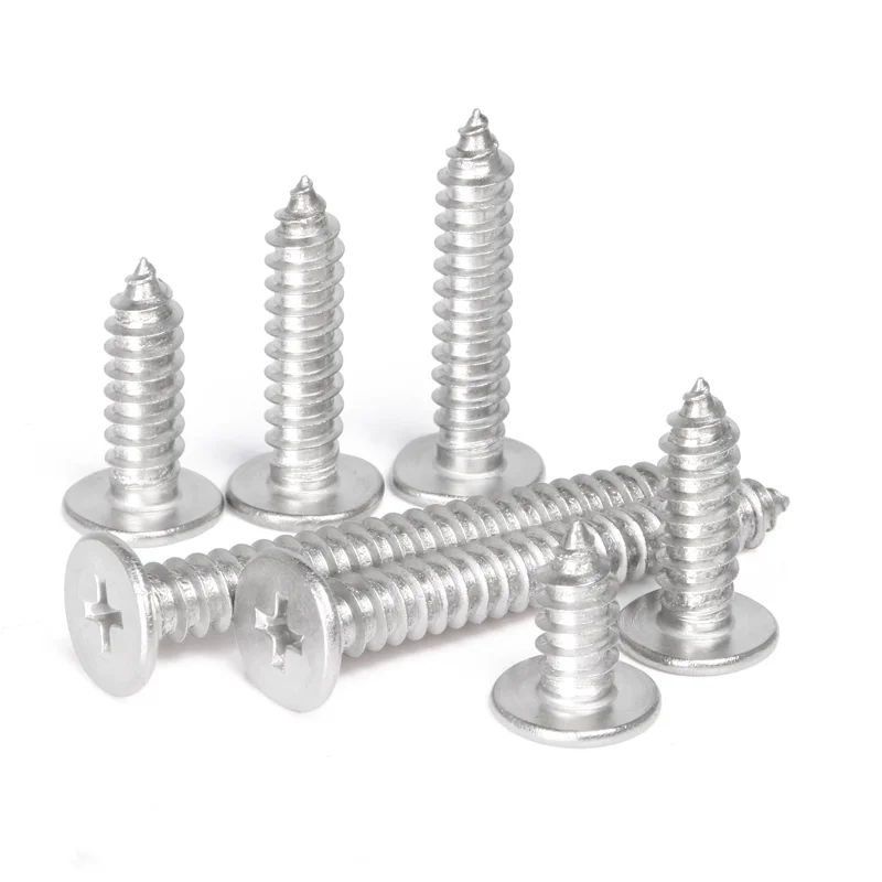 10/50pcs CM M2.6 M3 M3.5 M4 M5 M6 A2 304 Stainless Steel Cross Phillips Super Ultra Thin Flat Wafer Head Self-tapping Wood Screw