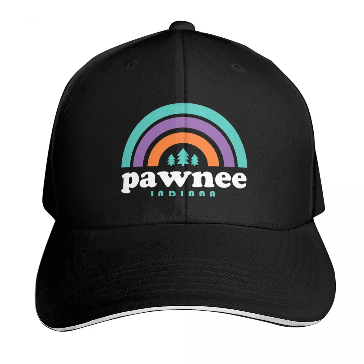 Pawnee Indiana Baseball Cap Quick Dry Performance Cotton Twill Breathable Contrast Two Tone Brim