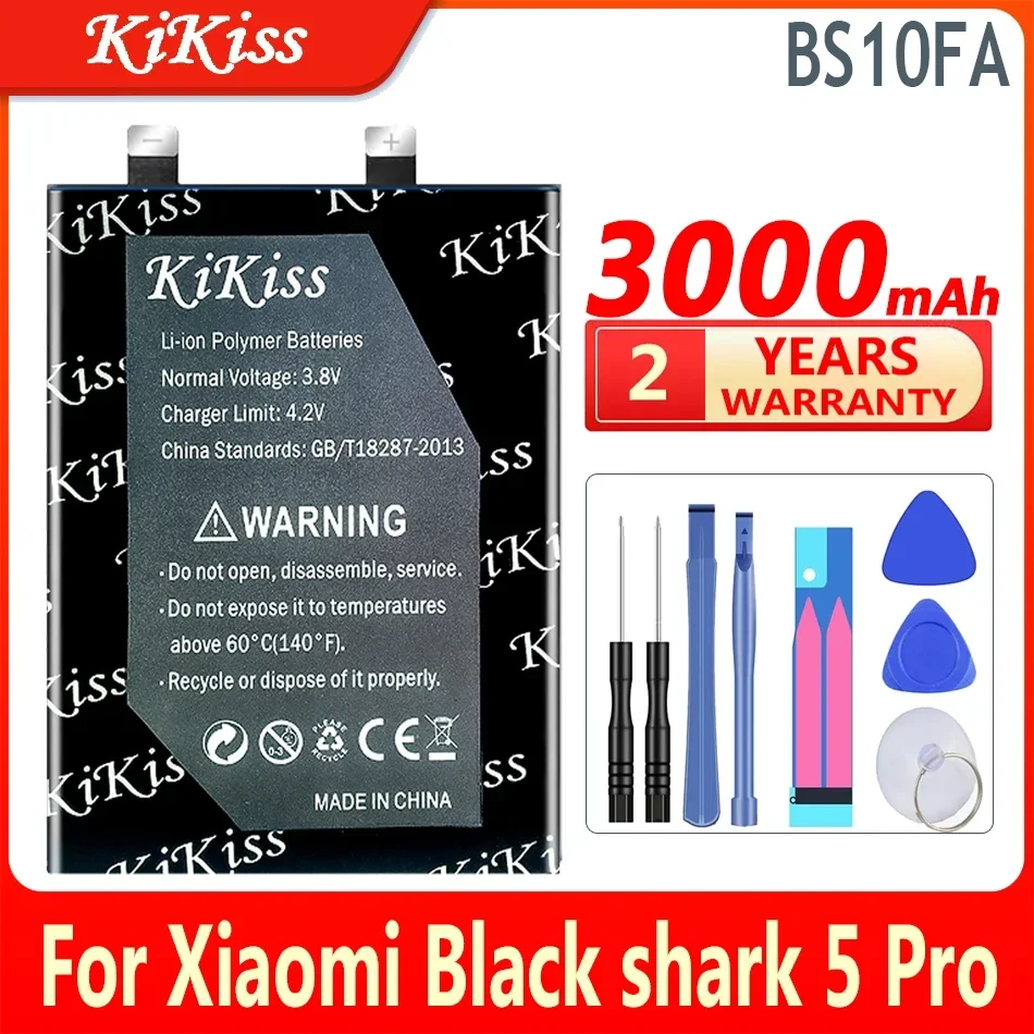 

3000mAh KiKiss Battery BS10FA For Xiaomi Black shark 5 Pro 5Pro Blackshark PAR-A0 KTUS-A0 Mobile Phone Batteries