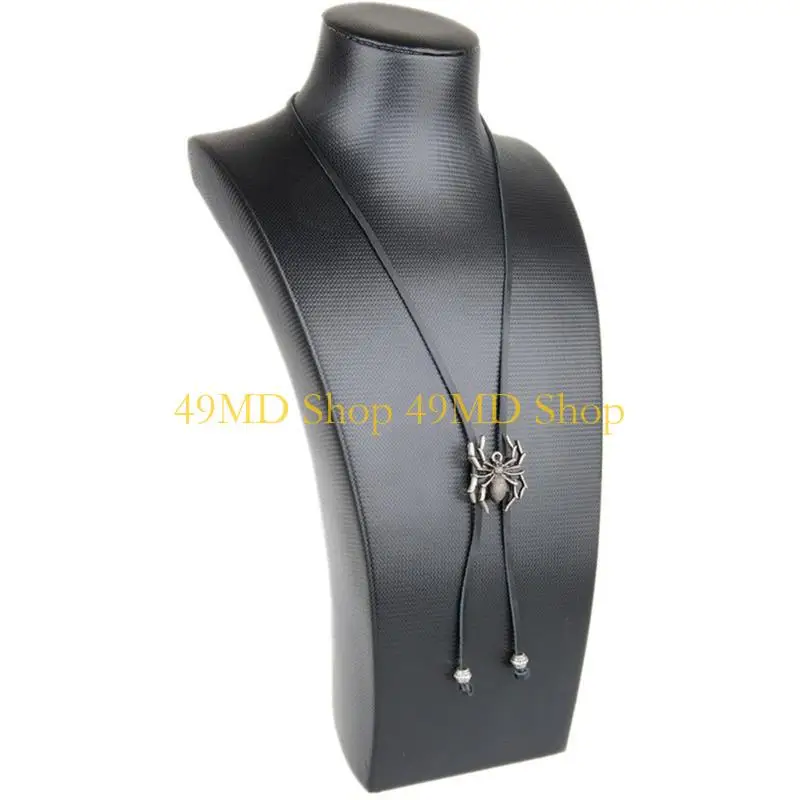49MD 3D Spiders Buckle Bolo Tie for Men Women Bridegroom Wedding Necklace Western Cowboy Necktie Bolo Tie for Shirt