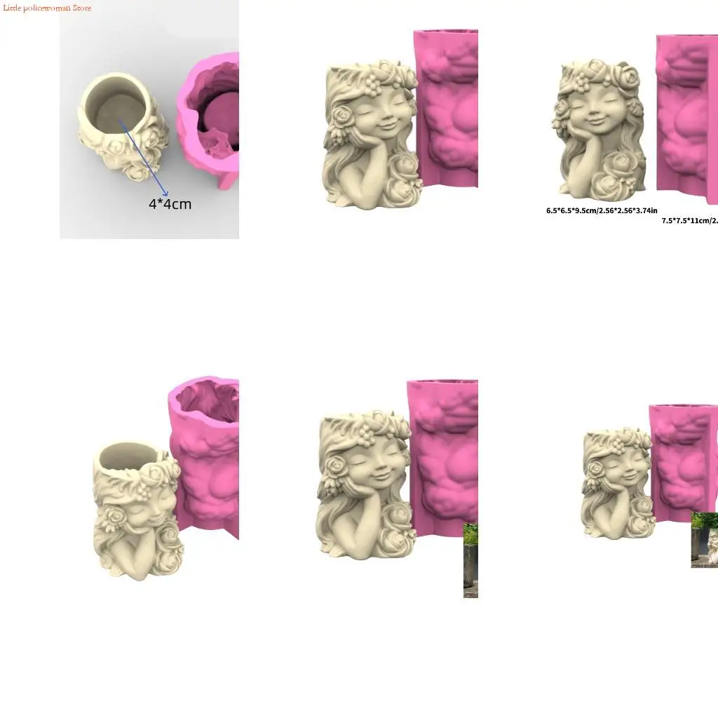 

F92D Silicone Planter Mold Flexible Craft Tool For Handmade Pots Resin Casting And Decorative Projects