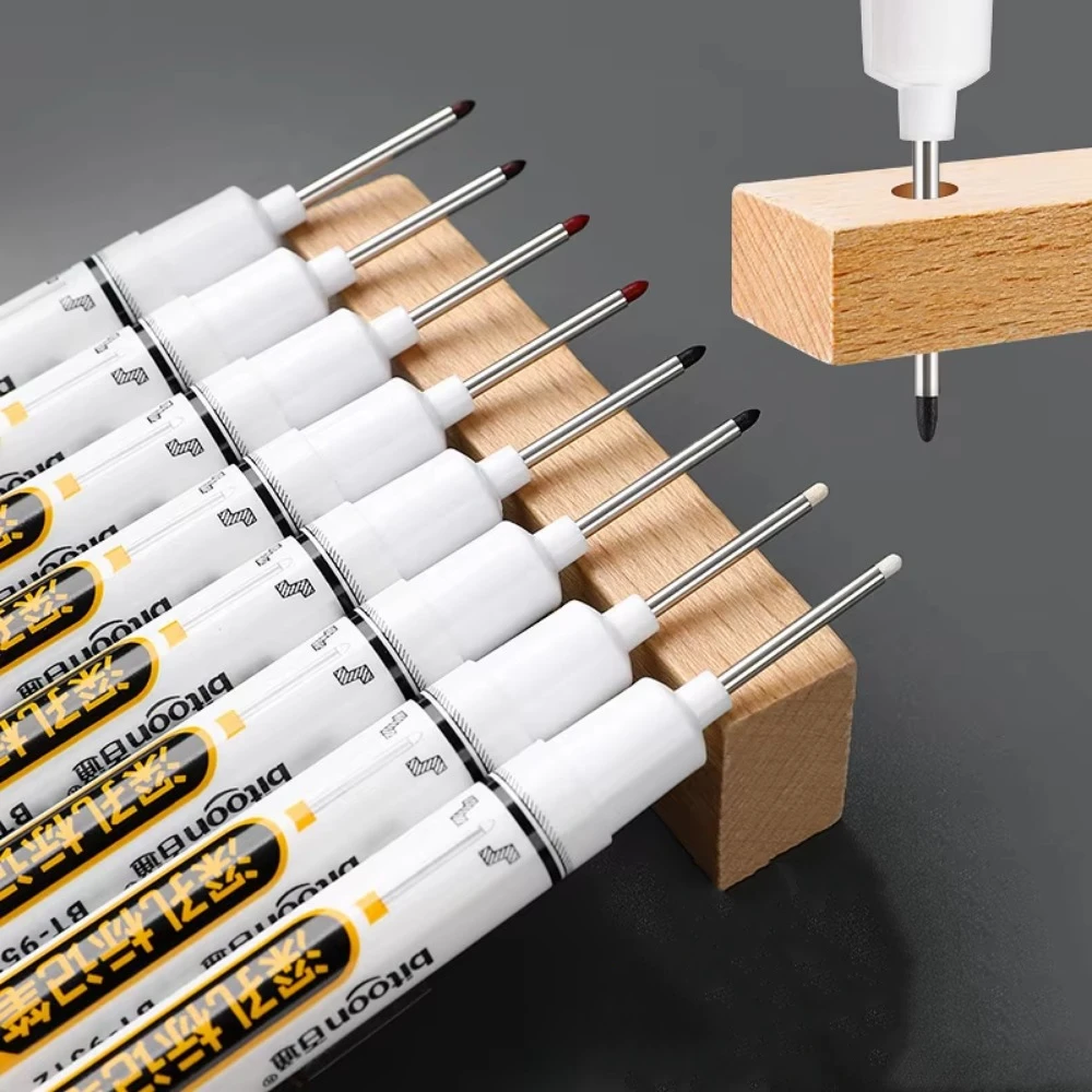 New 20mm Marker Pen Deep Hole Long Nib Head Metal Perforating Pen Waterproof Carpenter Pen Multi-Purpose Tool