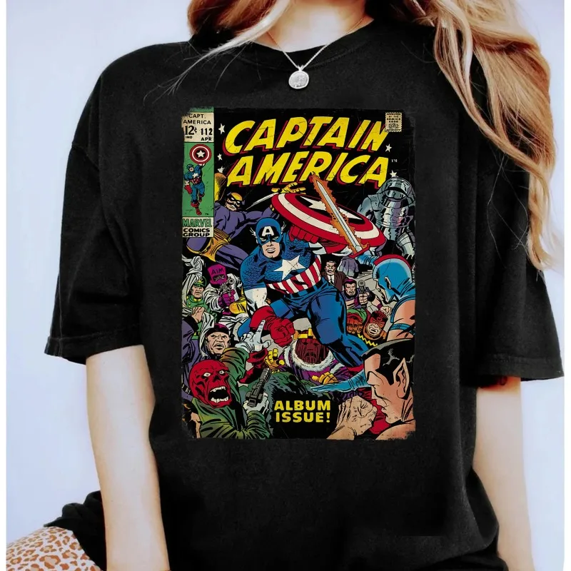 Marvel Captain America Avengers Comics unisex, puro cotone per tutte le stagioni, casual e alla moda, adatto sia per uomini che per donne