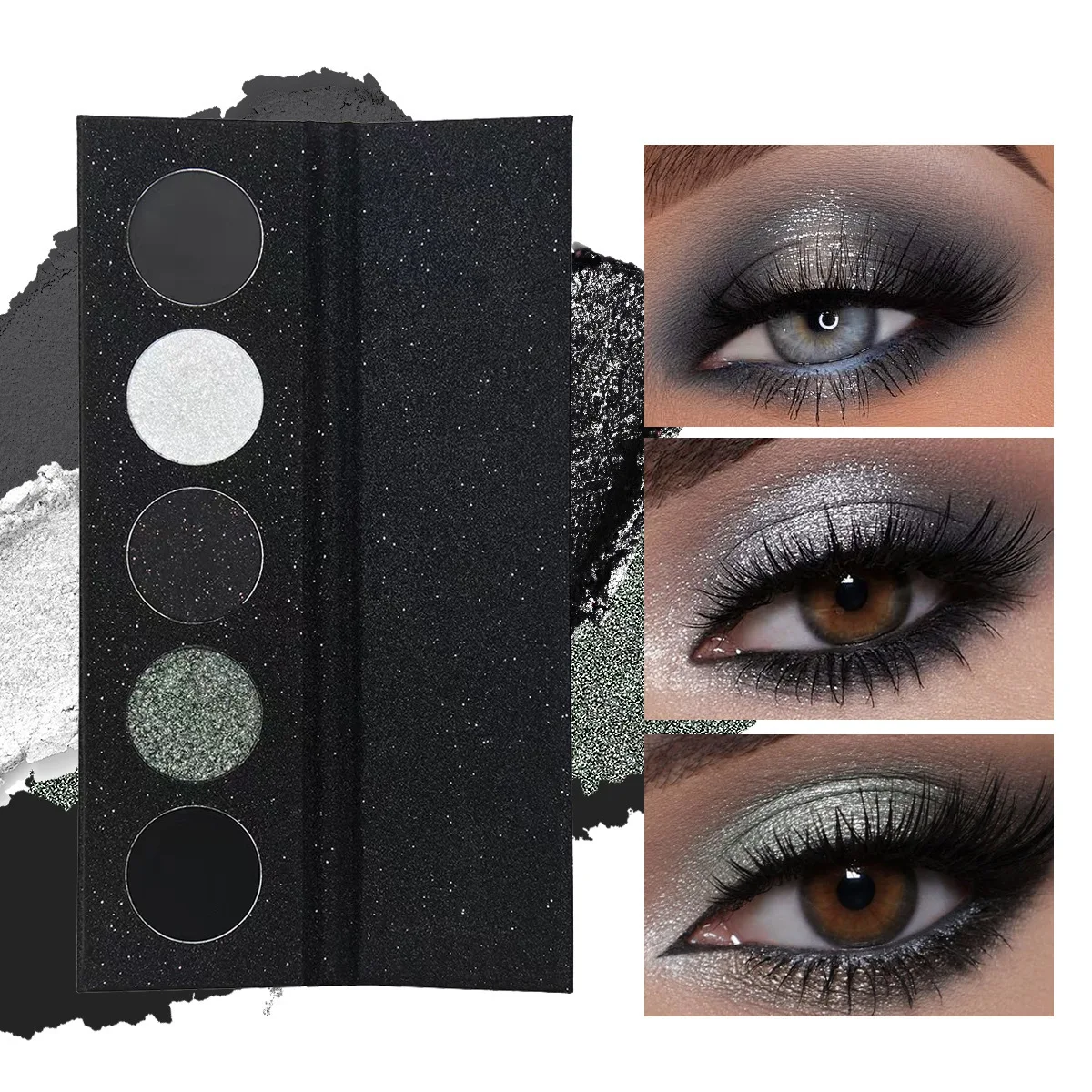 Paleta de sombras escuras com glitter, maquiagem fosca para mulheres, nova beleza, longa duração, à prova d'água, à prova de suor, cosméticos para palco