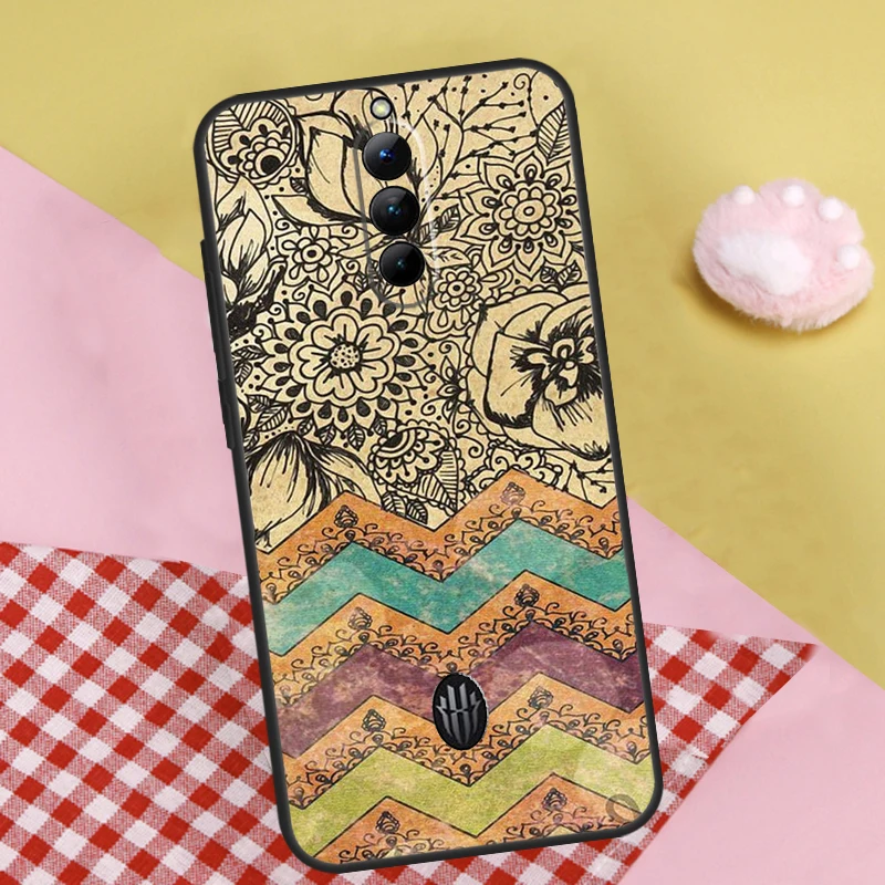 Boho cigano boêmio caso para zte nubia magia vermelha 6 7 6s 7s pro 5g 6r redmagic 10 ar 8s 9s 8 9 10 pro mais capa