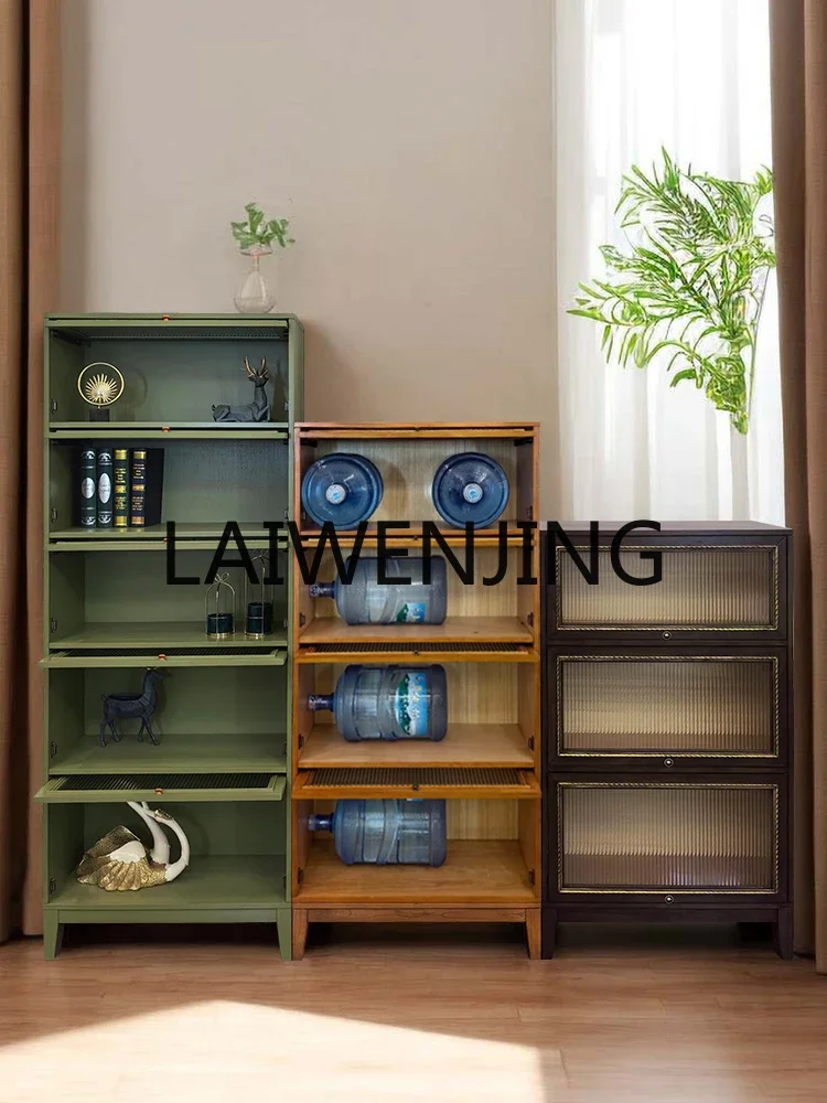 

SF1American Country Solid Wood Bookcase Flap-up Door Living Room Chest of Drawers Sofa Display Storage Bookshelf