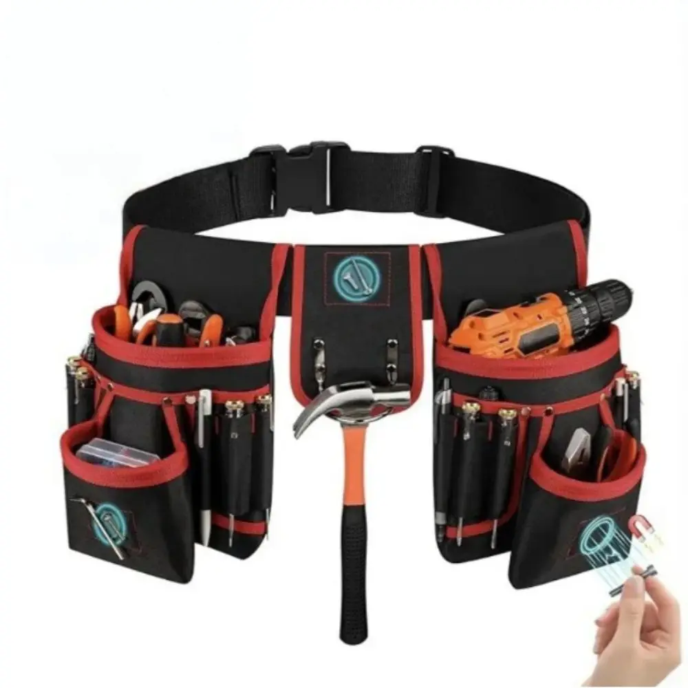 26-Strap Design Magnetic Tool Belt Sturdy Construction Magnetic Tool Holder Heavy Duty Tool Bag Multi-Pocket System
