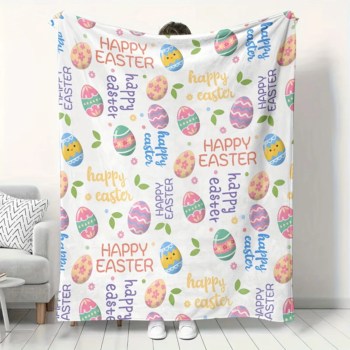 1pc Easter Background Decor Pattern Blanket Home Daily Use Sofa Blanket Small Throw Blanket Nap Blanket Shawl Blanket Ideal Gift