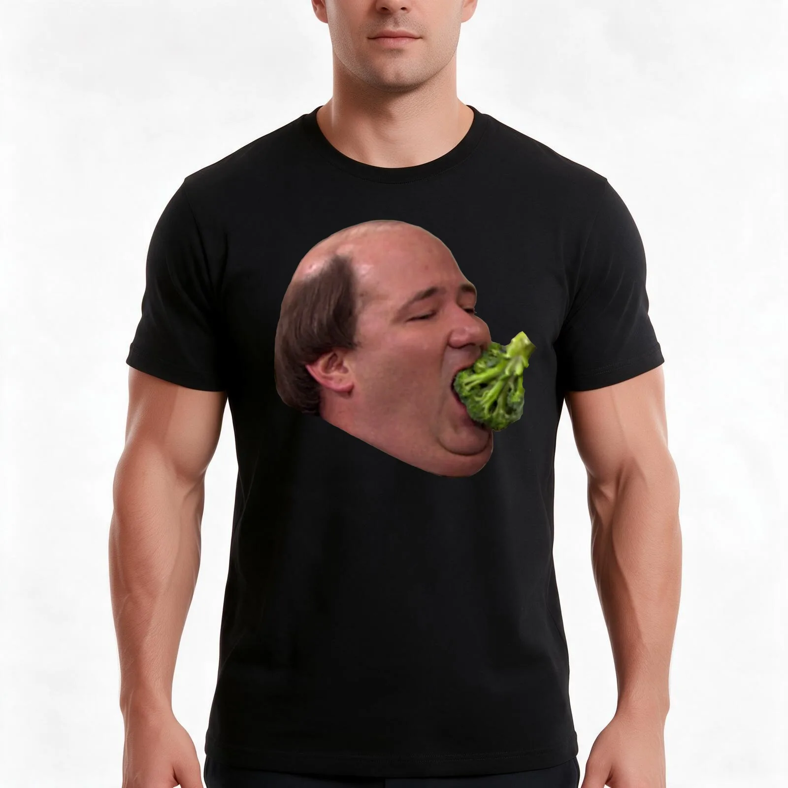 Kevin Malone - Broccoli T-Shirt, Summer Casual Cotton Tee, Oversized Streetwear Tops, Vintage Graphic Print, Unisex Men Women