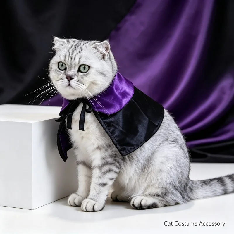 Pet Halloween Cape Cloak Costume for Small Medium Dogs Cats Adjustable Closure for Trick or Treat Party Photoshoot