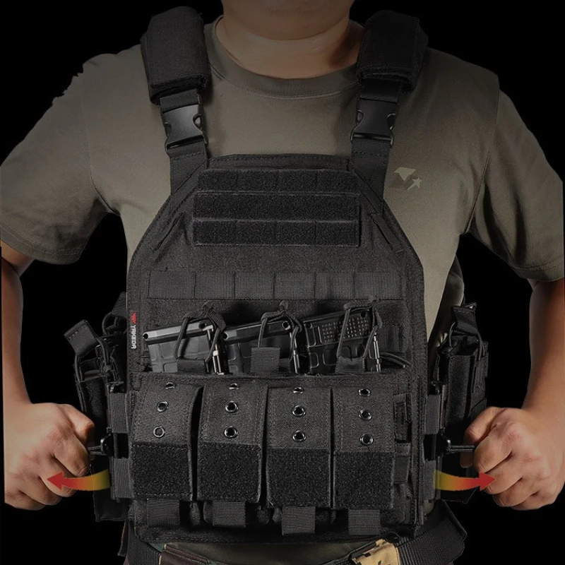 Camo Tactical Quick Release Vest Breathable Lightweight Multi-Pocket Outdoor Field Adventure Durable Scratch Resistant Combat