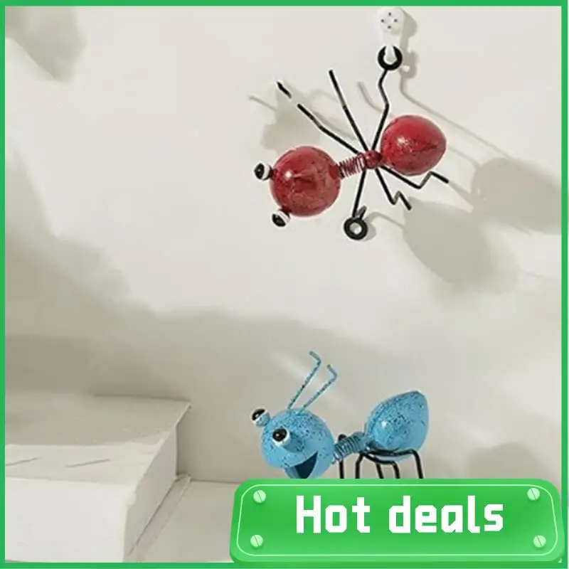 AC62-2Pcs Garden Ant Art Ornaments Metal Ant Wall Hanging Decoration Iron Art Outdoor Garden Sculpture Ornament Craftwork Durabl