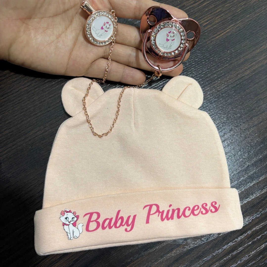 

[Feeding Gift] Cartoon-pattern baby pacifier newborn baby pacifier holder baby hat cute baby bib newborn feeding accessories