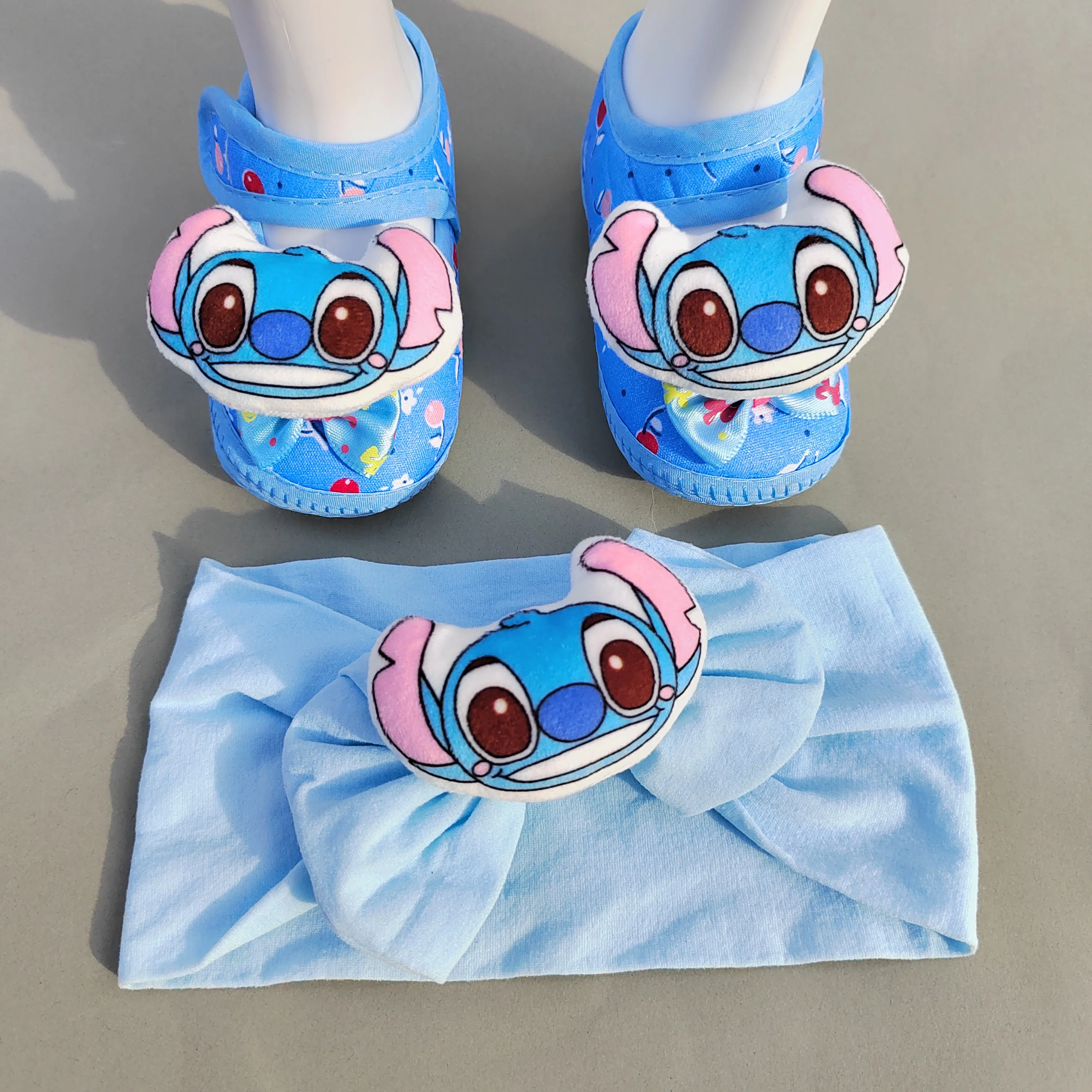 Disney cartoon shape Stitch silicone fake clip and baby pacifier headband shoes Blue baby shower birthday gift chupetes0-8M