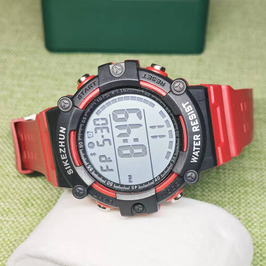 남자를위한 스포츠 전자 시계 야외 스포츠 시계 스톱워치 방수 달력 소년 학생 십대를위한 디지털 시계 손목 시계