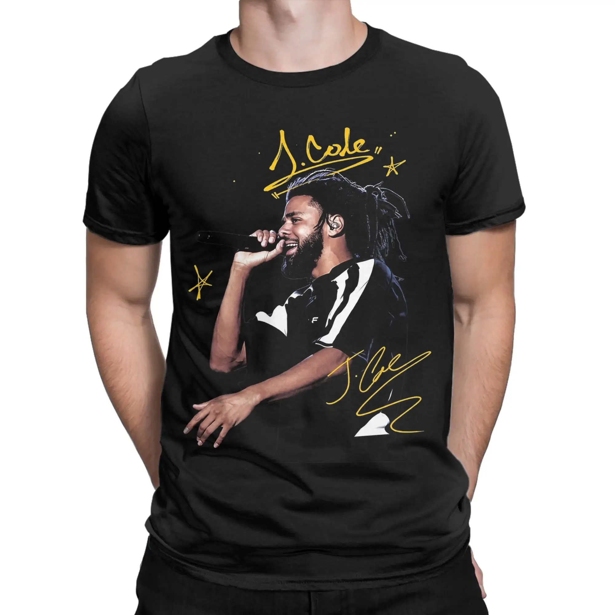J Cole 2026 Music Tour T Shirt for Men Pure Cotton Humor T-Shirts Round Neck  Tees Short Sleeve Clothing Adult