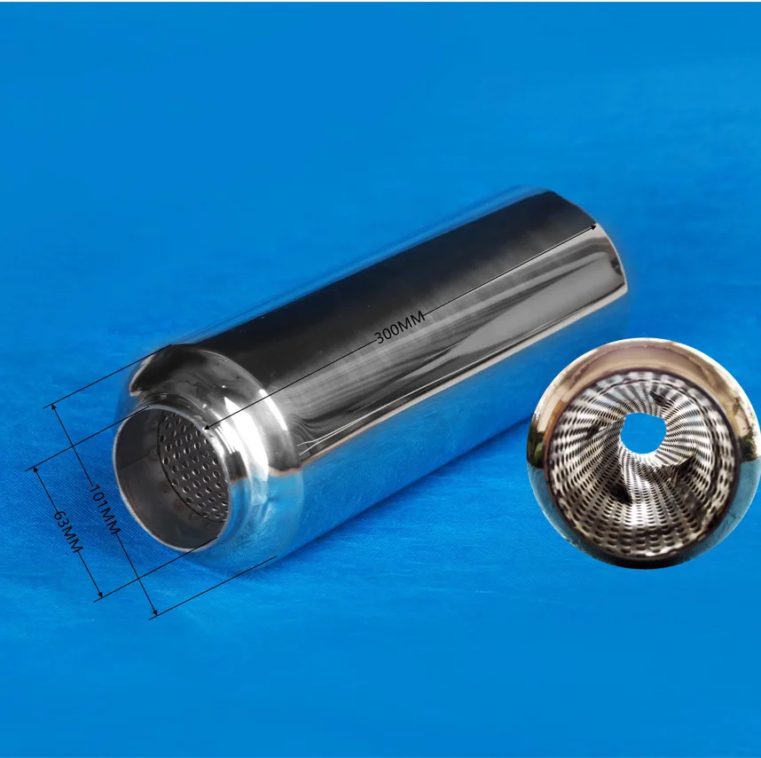 Stainless Steel Side Exit Exhaust Resonators，Remote Control Valve, Adjustable Sound Resonator Car Modification ID 51/63/76MM
