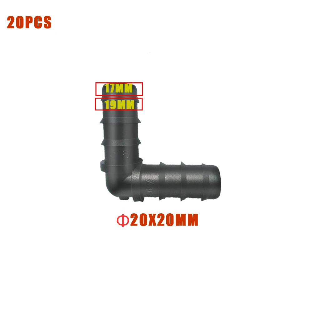 Nawadnianie dn16 mm/dn20 mm/dn25 mm wąż łokciowy Barb 90 stopni wąż kolankowy naprawa Adapter przyłączeniowy armatura 20 szt.