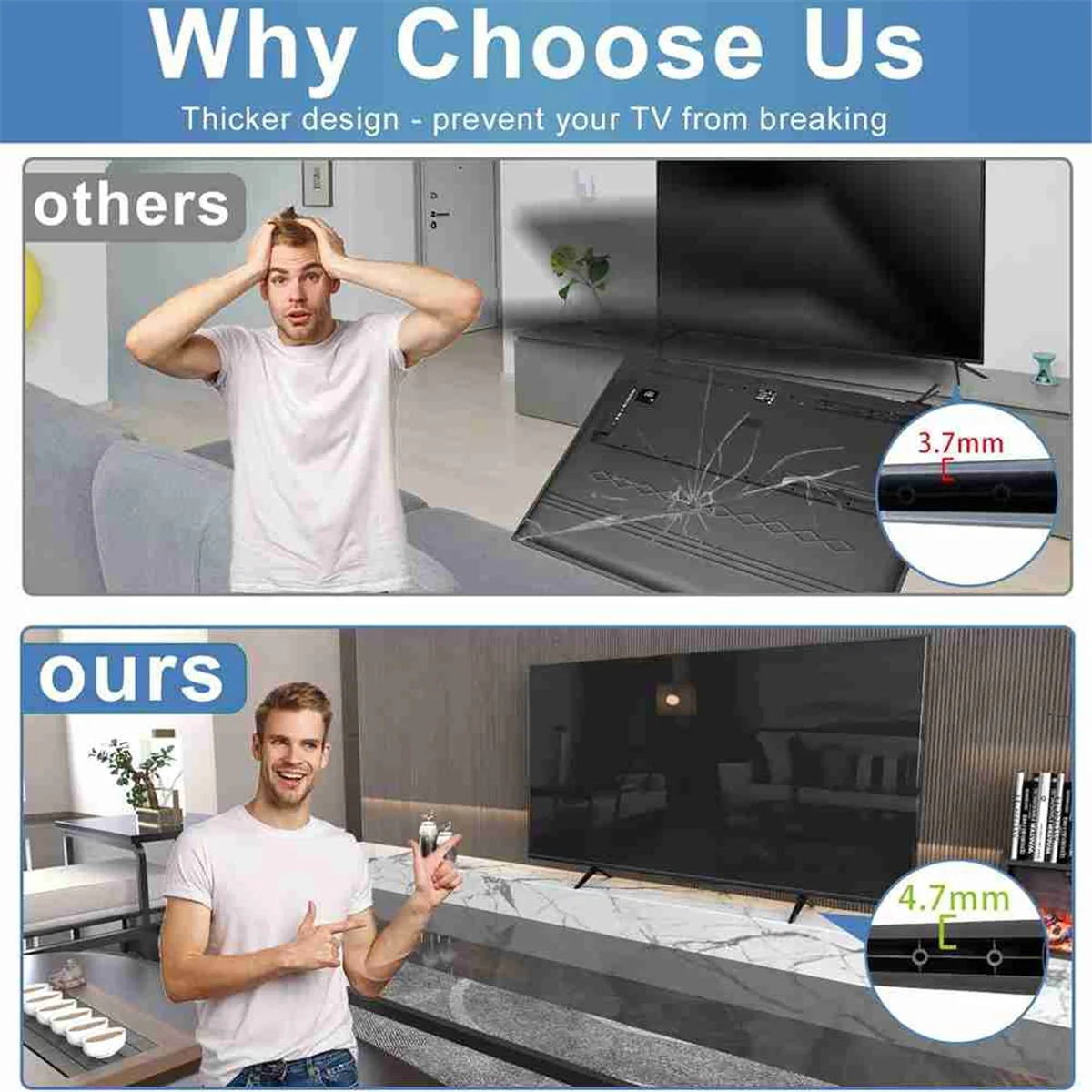 B44CStand لأرجل حامل تلفزيون TCL 28 32 40 43 49 50 55 65 بوصة، حامل تلفزيون لأرجل تلفزيون TCL Roku، أرجل تلفزيون بديلة مع براغي #3