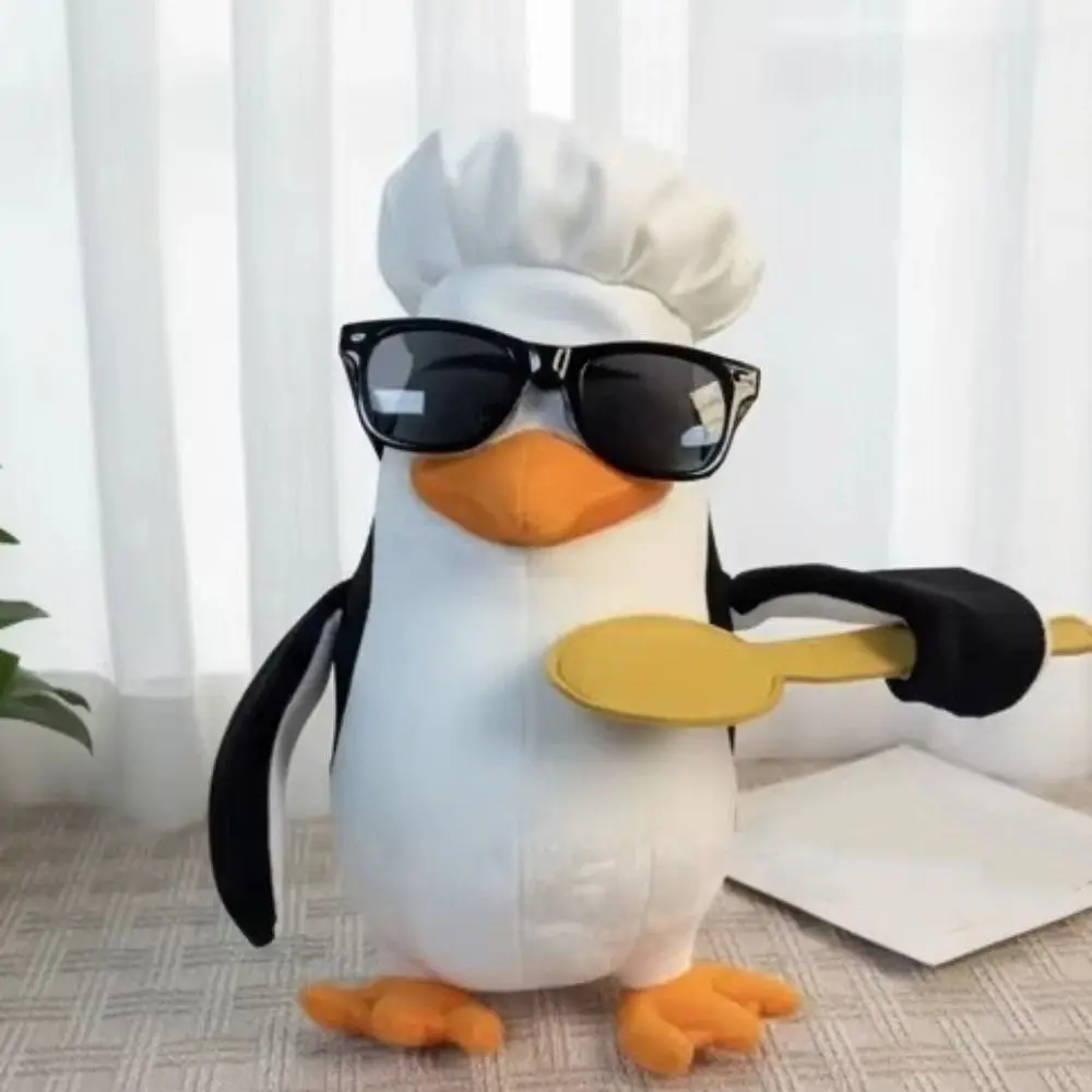 

Creative Soft Penguin Plush Toy Abstract Cartoon Stuffed Animal Doll with Hat Sunglasses Funny Plush Penguin Doll Home Decor