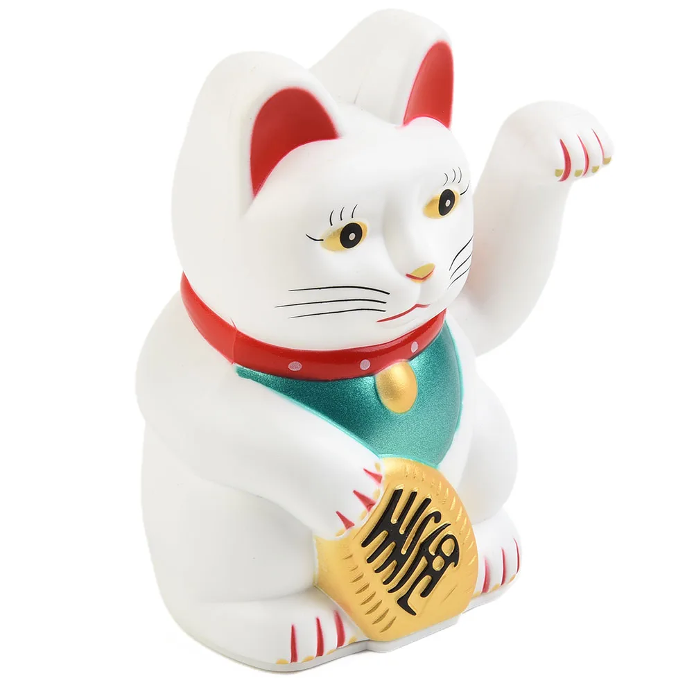 5inch Rifeng Electric Waving Lucky Cat Cashier New Store Opening Gift 8.2*8.2*13.5CM Home Office Car Decoration Birthday Gift