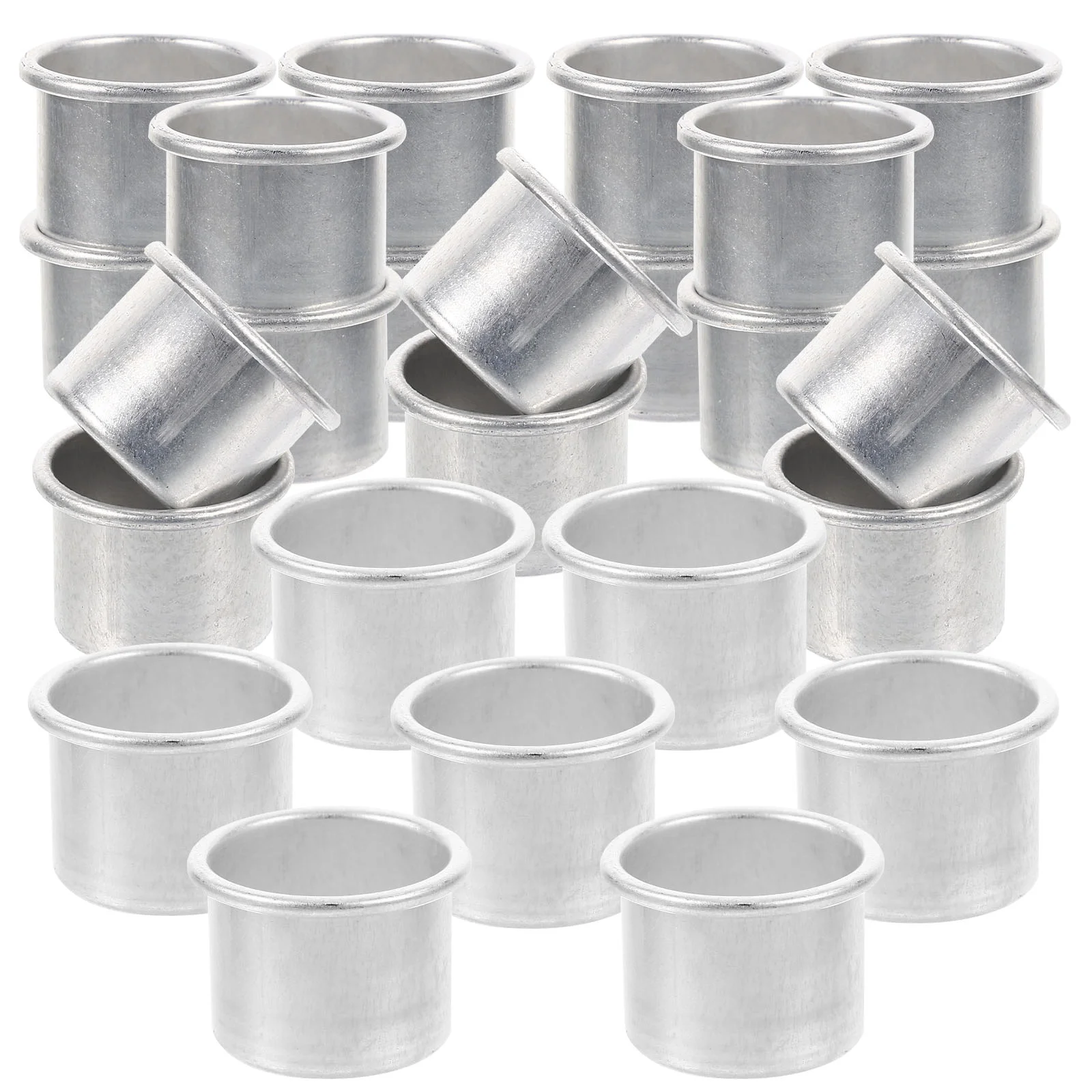 

50 Pcs Metal Cup Aluminum Making Containers Holder Brass Tea Light Candlestick Holders Bulk