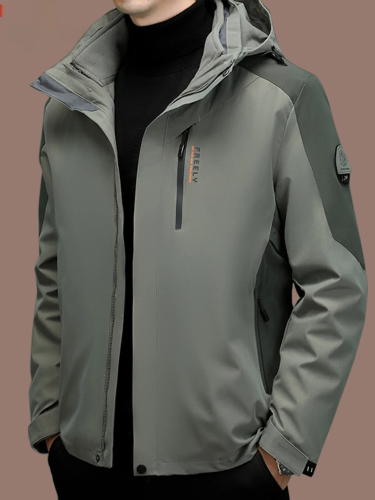 

Pierre Cardin Men's Outdoor Jaet Windproof Thiened Fce Lined Tee-in-One Detachable Autumn Winter Coat Youth Sle