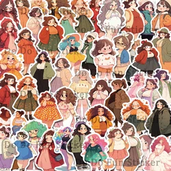 60PCS Cute Chubby Little Girl Graffiti Stickers Cartoon Waterproof PVC Decoration Guitar Water Cup Phone Notebook Computer DIY