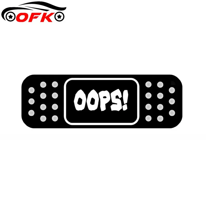 Fun OOPS! BAND AID JDM Decal Car Sticker Black/Silver Vinyl 15CM*5CM