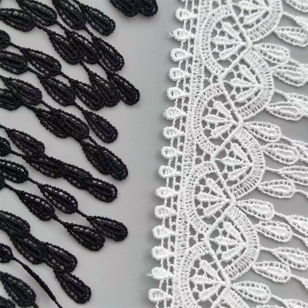 90mm Wide TOP quality Polyester Tassle Lace Fabric Ribbons Trim DIY Sewing Handmade Craft Materials 15 yards
