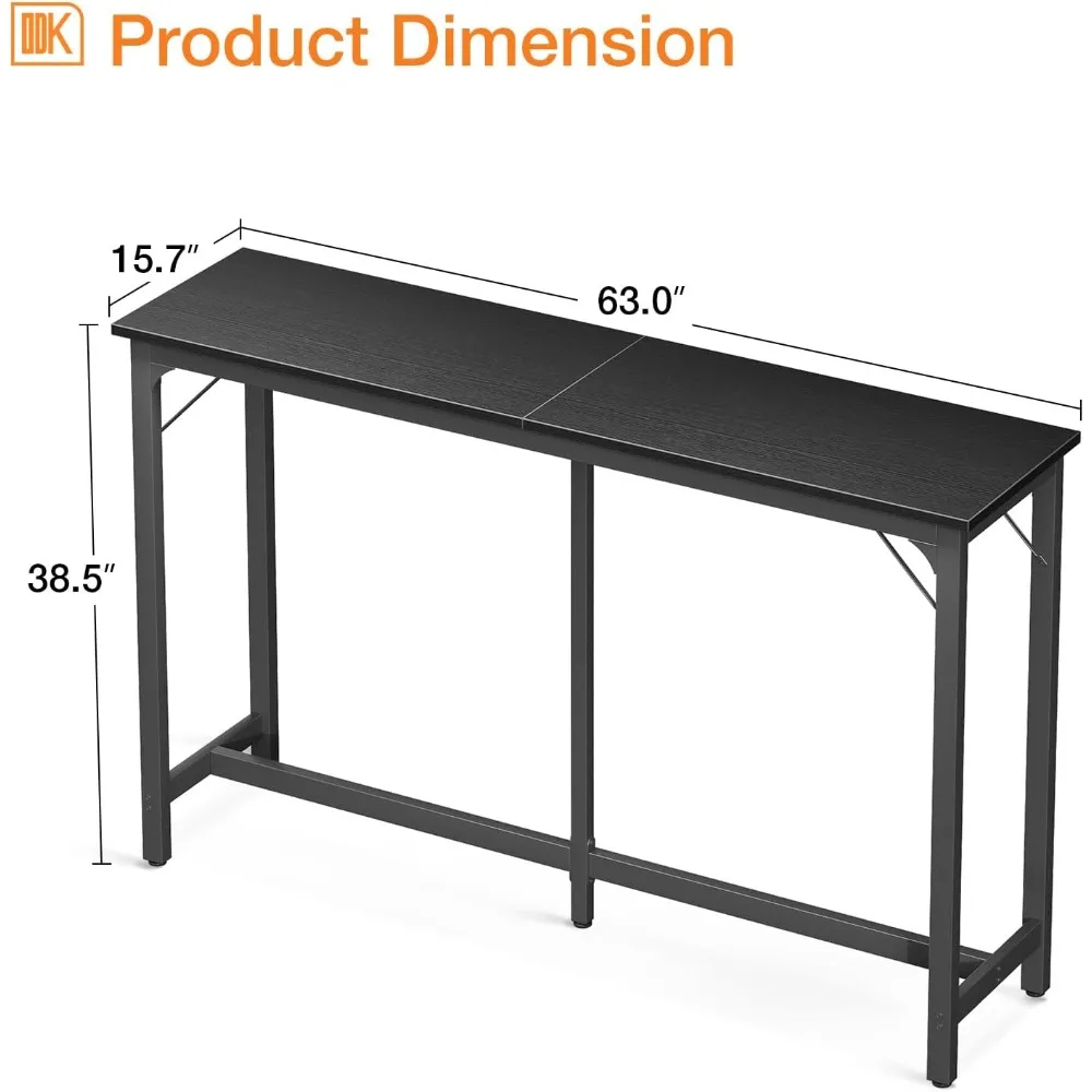 ODK 63 inch Bar Table, Bar Height Pub Table, Counter Height Bar Table, Rectangular High Top Kitchen & Dining Counter Tables with