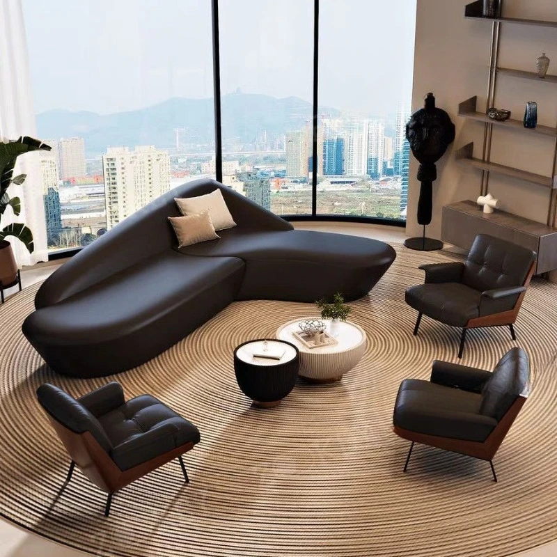 Hotel lobby lounge area special-shaped sofa lobby reception and negotiation leisure area curved sofa