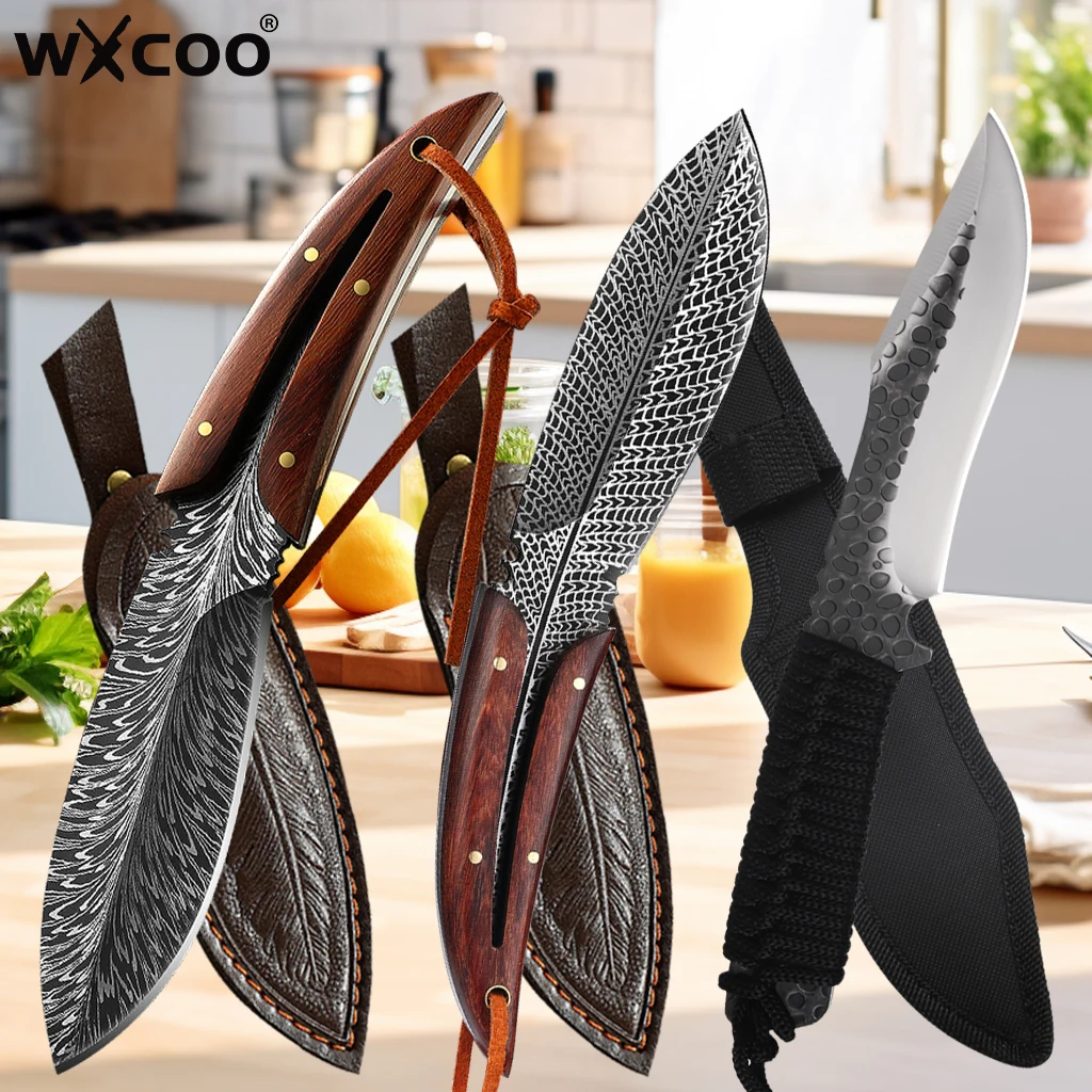 Handmade Forged Butcher Knife Chef Knife Boning Knife Slicing Fish Meat Vegetable Kitchen Knives Cooking Knives with Cover