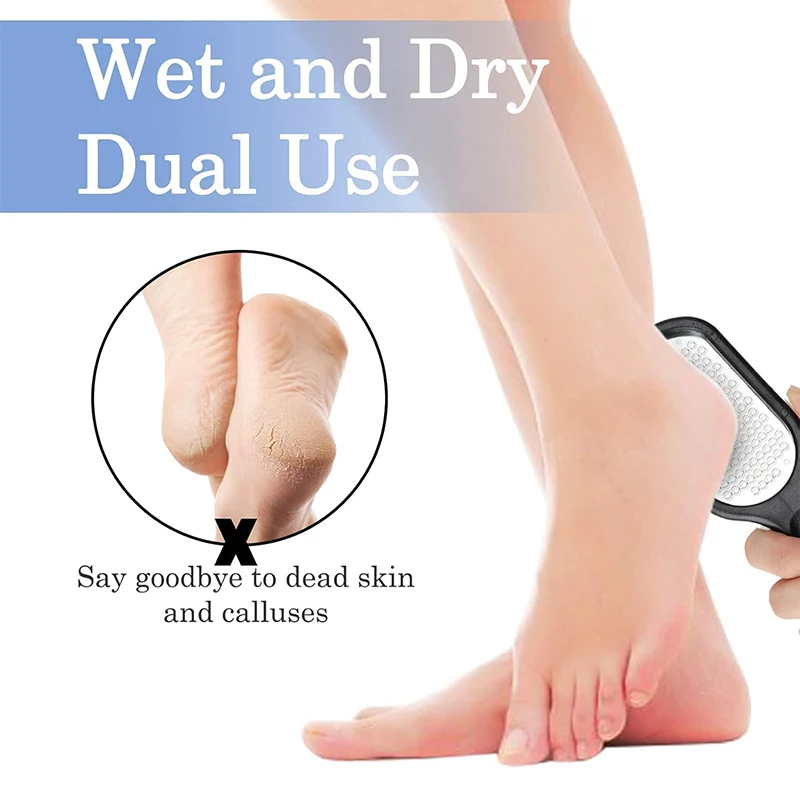 Grattoir à pied en acier inoxydable, dissolvant de callosités, grattoir à main et à pied, outils de pédicure, élimine les peaux mortes pour les talons, outil de soins des pieds
