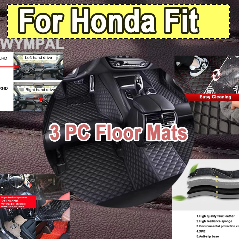 

Роскошные автомобильные коврики для Honda Fit Jazz GK3 4 5 6 7 2014 ~ 2020 Коврик Кожаный коврик Запчасти Автомобильные аксессуары Внутренние подушечки Полный
