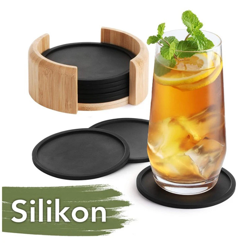 

Dish Drainer Food Safe Eco-friendly Multi-purpose Creative Wholesale Hot Table Mat Coasters Flexible And Non-stick Durable Round