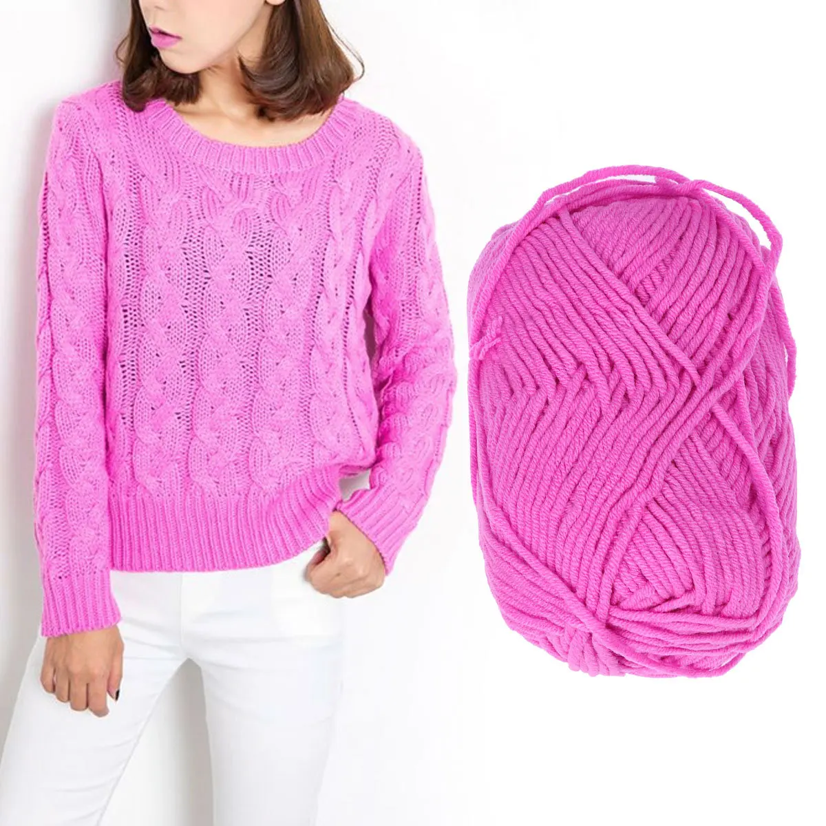 50 جرام الحليب غزل القطن آلة غسل جاف لا الحديد تعثر جاف عادي DIY بها بنفسك البلوزات القبعات الأوشحة اكسسوارات الحليب غزل القطن