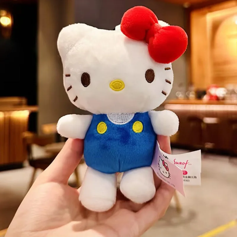 

Kawaii Sanrio Genuine Hello Kitty Pendant Plush Doll Keychain Cute KT Cat Stuffed Doll Student Couple Backpack Small Pendant
