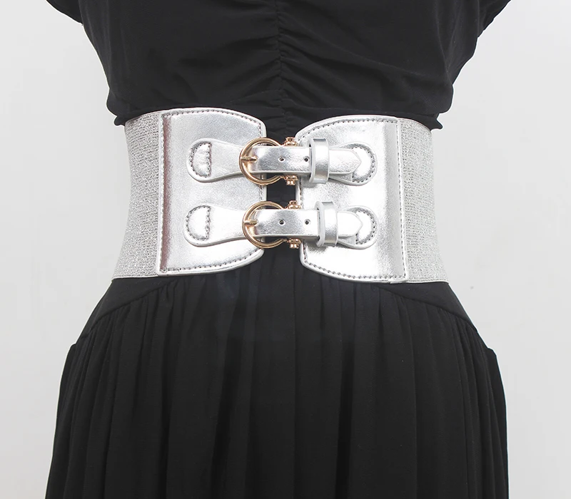 Ceinture de smoking élastique en cuir PU pour femmes, corsets habnommée féminins, ceinture large, décoration de l'environnement, mode de piste, R1740