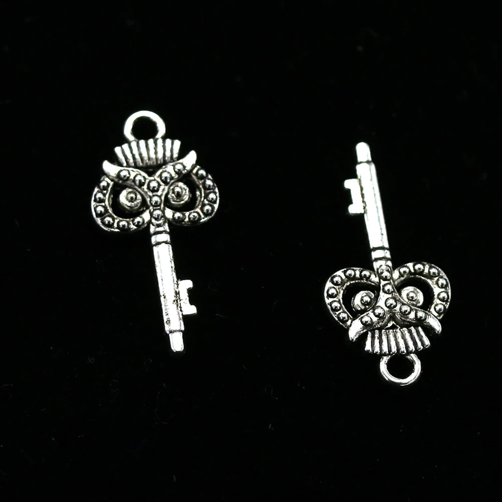 

10pcs Key Owl Pendant Jewelry Making Pendants for Jewelry Making Necklace Bracelet Supplies Hollow Alloy Connectors Charm
