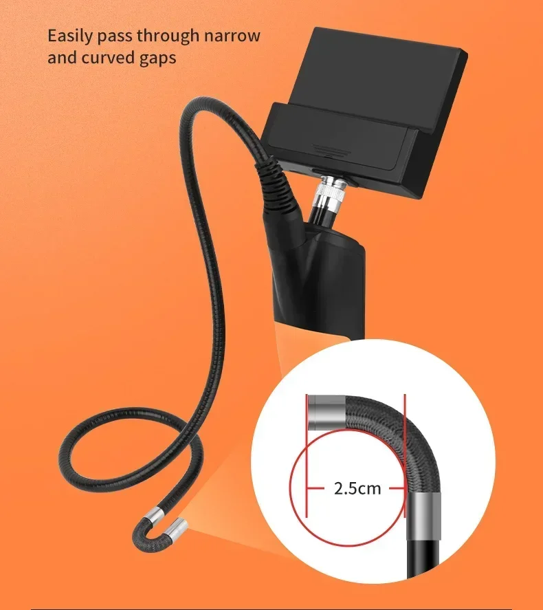 720P Handheld IP68 360 Degree Steering 8.5mm Endoscope Borehole   with 3.5inch IPS Screen for Pipe/Car Engine Check