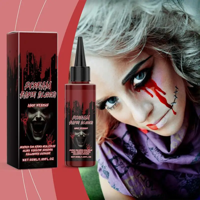 Fake Blood Dripping Realistic Washable Stage Prank Theatrical Vampires Funny Horror Festival Parties for Cosplay Props