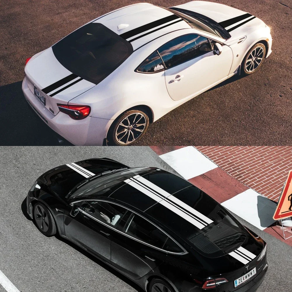 

Car Long Stripe Hood Roof Stickers Stylish Funny Racing Sports Vinyl Film Decals Decoration Auto Universal Tuning Accessories