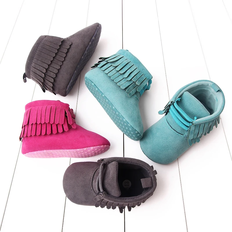 Spring Autumn New Style Baby Shoes Faux Suede Tassel Learning Shoes with Soft Soles Baby Shoes for Spring and Autumn 0-1Year Old