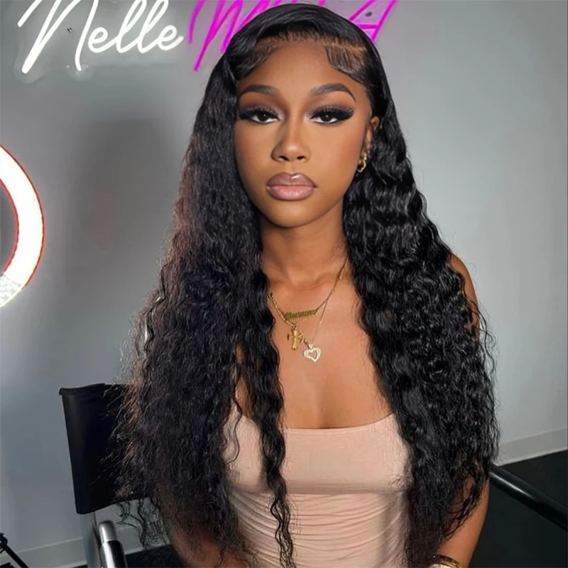 40 Inch Curly Lace Front Human Hair Wigs For Black Women Pre Plucked Brazilian Hair 13x4 Deep Wave Frontal Wig 13x6 Hd Lace Wig