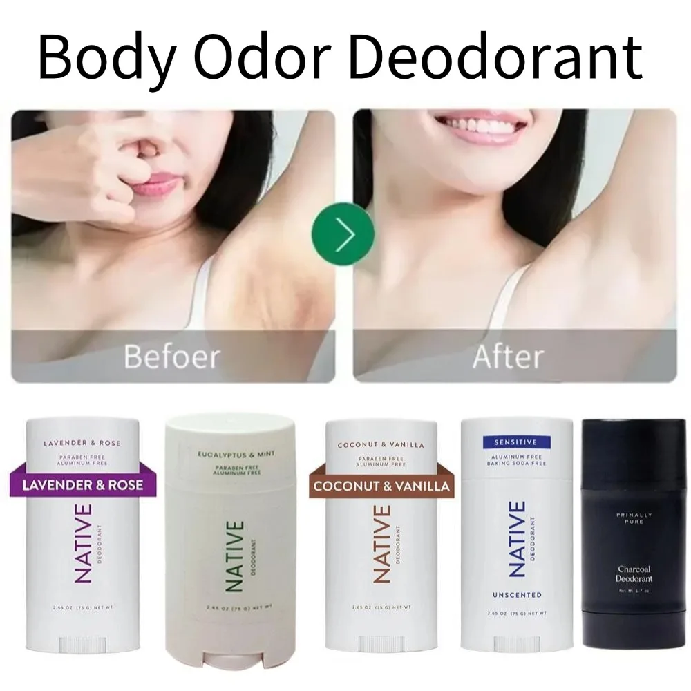 

NATIVE Body Odor Deodorant Stick Effective Anti Sweating Keep Drying Lasting Fragrance Remove Armpit Odor Underarm Refresh Stick