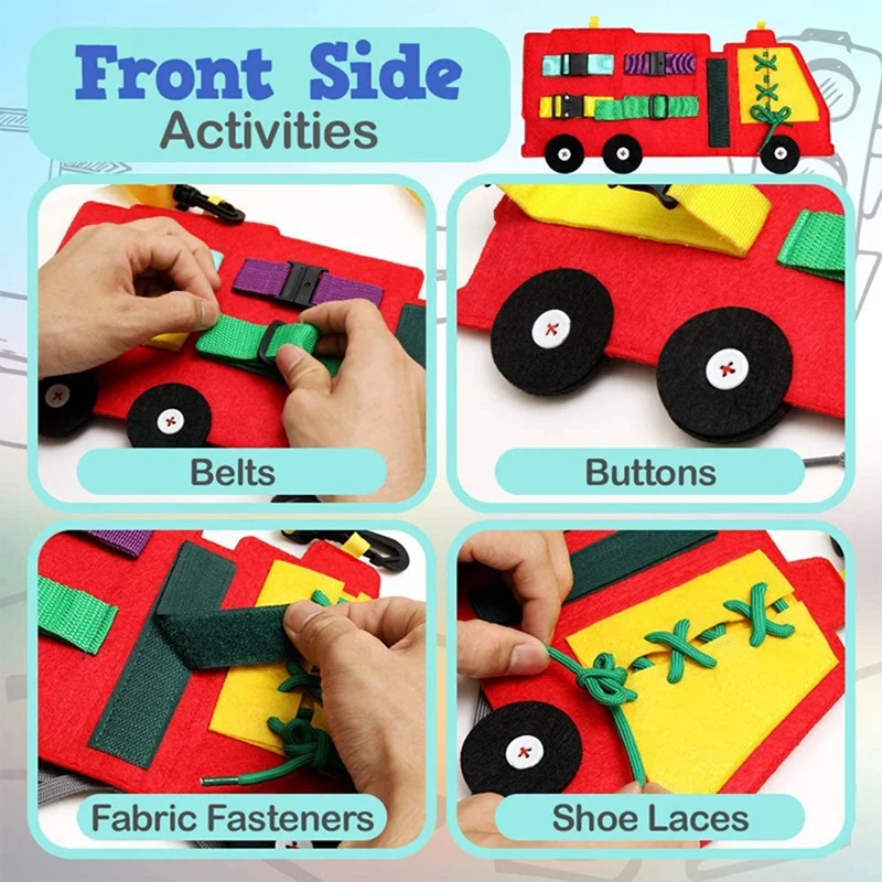 

Fire Truck Busy Board Toys Activity Board Educational Learning Toys Kids Sensory Basic Skills Practice Toys