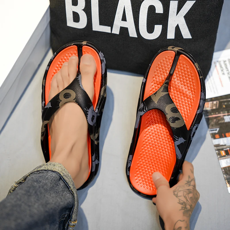 2025 New Soft EVA Men Slippers Fashion Print Flip-flops Male Comfortable Summer Shoes Men Outdoor Sport Slippers High Quality