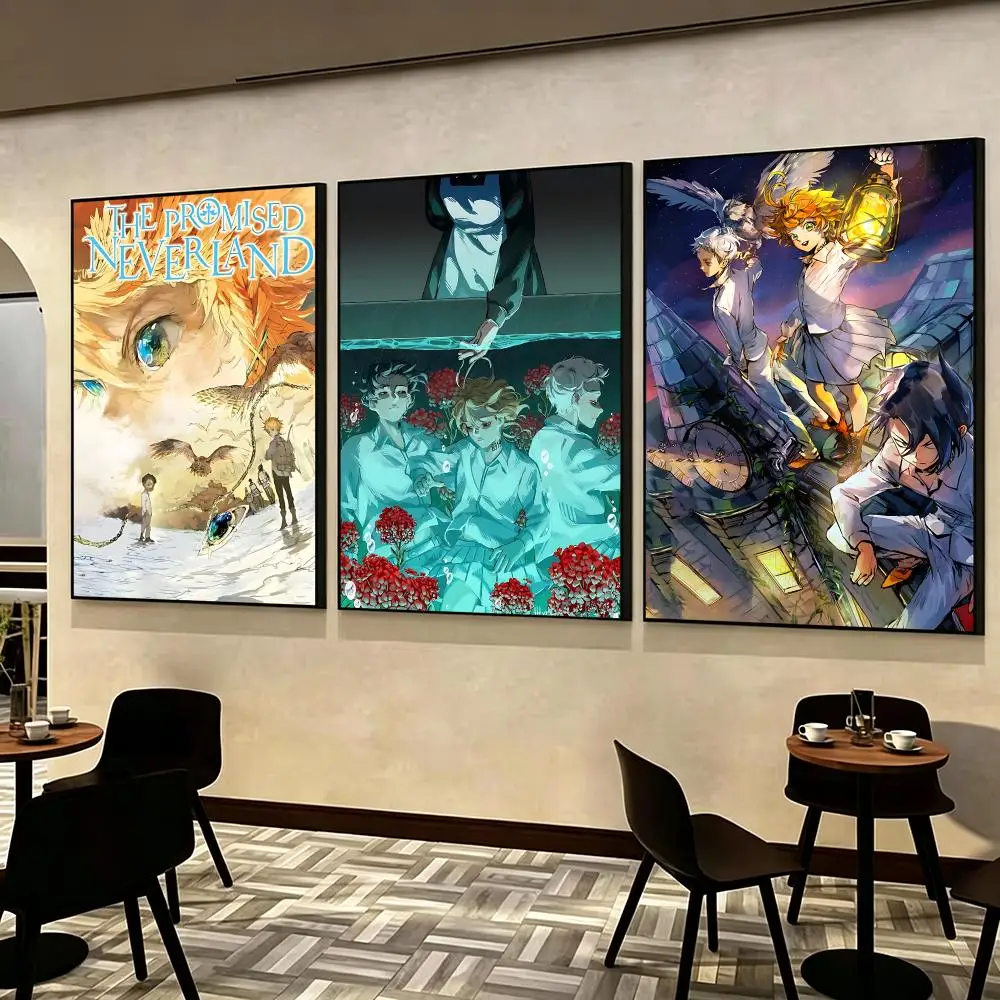 The Promised Neverland Poster Poster HD Printing self‑stick Modern upscale Style Wall Art Home Decor For Office Bedroom Gift
