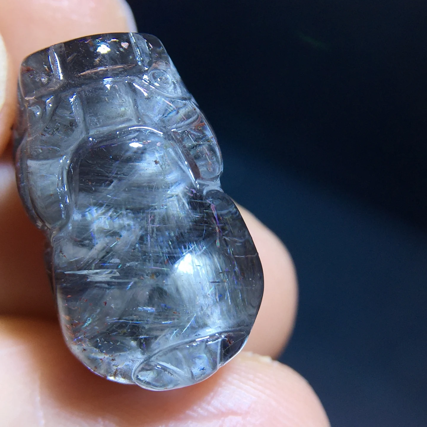 Natural Silver Brookite Platinum Pi Xiu Rutilated Pendant 18.4/11.1/9.2mm Women Men Bead Jewelry Fashion AAAAAA
